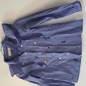 Zara Ruffle Long Sleeve Button Down Shirt